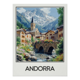 Andorra, pittoresk dorp perfect poster