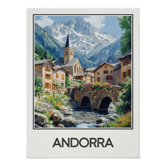 Andorra, pittoresk dorp perfect poster (Voorkant)