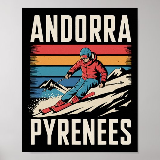 Andorra Pyreneeën Skigebied Poster (Voorkant)
