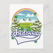 Andorra retro reislogo briefkaart (Voorkant)
