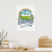 Andorra retro reislogo poster (Keuken)