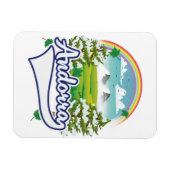 Andorra retro reizen logo magneet (Horizontaal)