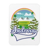 Andorra retro reizen logo magneet (Verticaal)