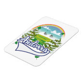 Andorra retro reizen logo magneet (Linkerzijde)
