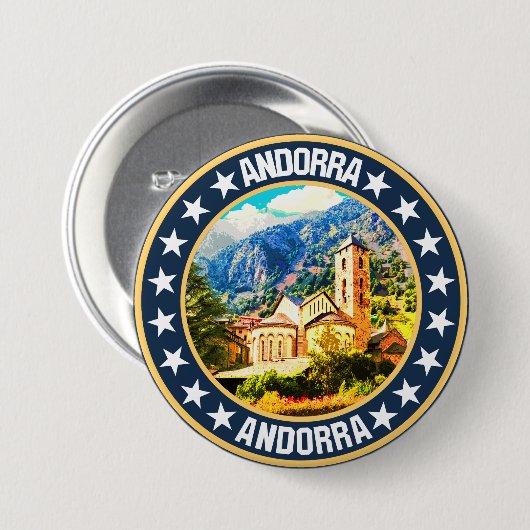 Andorra Ronde Button 7,6 Cm (Voorkant /achterkant)