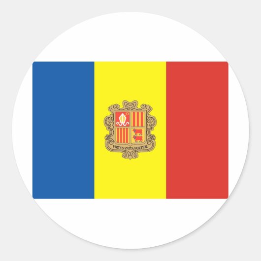 Andorra Ronde Sticker (Voorkant)