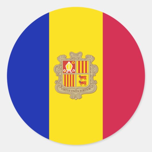 Andorra Ronde Sticker (Voorkant)
