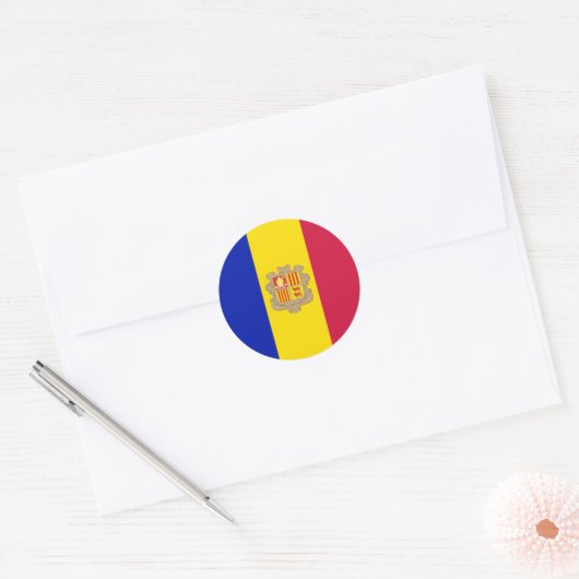 Andorra Ronde Sticker (Envelop)