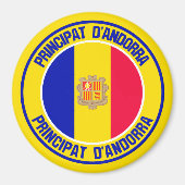 Andorra Round Emblem Magneet (Voorkant)