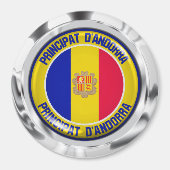 Andorra Round Emblem Magneet (Voorkant)