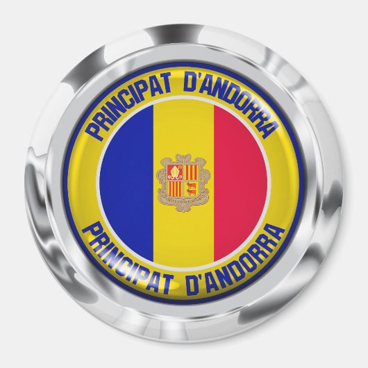 Andorra Round Emblem Magneet (Voorkant)