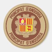 Andorra Round Emblem Magneet (Voorkant)
