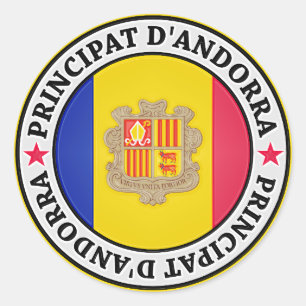 Andorra Round Emblem Ronde Sticker