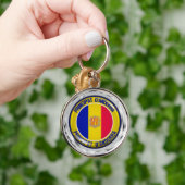 Andorra Round Emblem Sleutelhanger (Hand)
