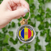Andorra Round Emblem Sleutelhanger (Hand)