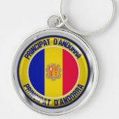 Andorra Round Emblem Sleutelhanger (Voorkant)