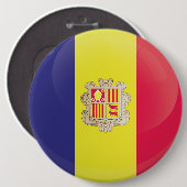 Andorra Round Icon-vlag Ronde Button 6,0 Cm (Voorkant /achterkant)