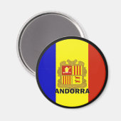 Andorra Roundel kwaliteitsvlag Magneet (Voorkant / Achterkant)
