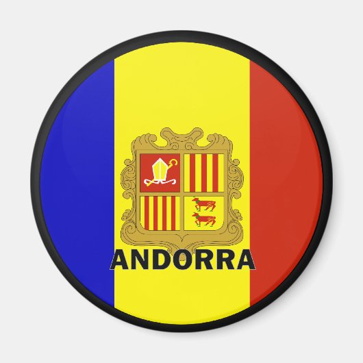 Andorra Roundel kwaliteitsvlag Magneet (Voorkant)