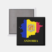 Andorra Silhouet, vlag, Magneet (Voorkant / Achterkant)