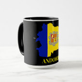 Andorra Silhouet, vlag, Mok (Voorkant links)