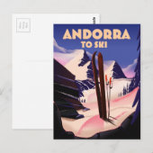 Andorra ski-poster. briefkaart (Voorkant / Achterkant)