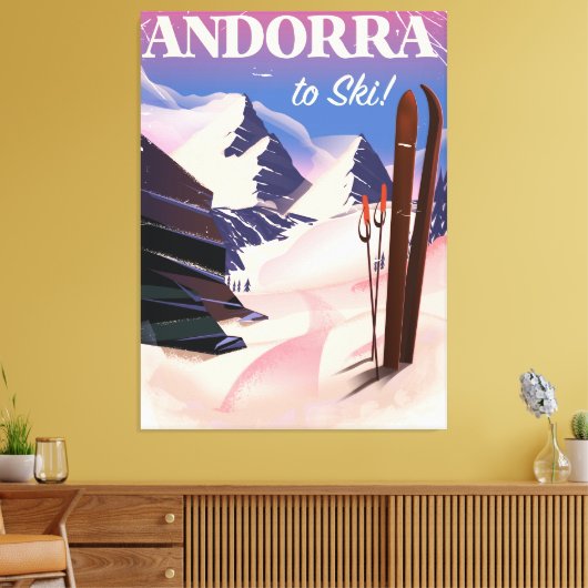 Andorra  Ski poster Canvas Afdruk (Insitu (Woonkamer))