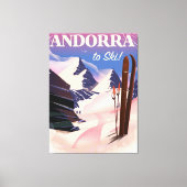 Andorra  Ski poster Canvas Afdruk (Voorkant)