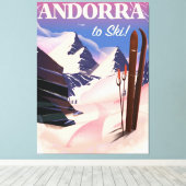 Andorra  Ski poster Canvas Afdruk (Insitu (Houten vloer))