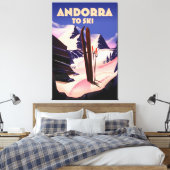 Andorra ski-poster. canvas afdruk (Insitu (Slaapkamer))