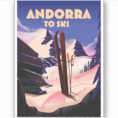 Andorra ski-poster. sticker (Voorkant)