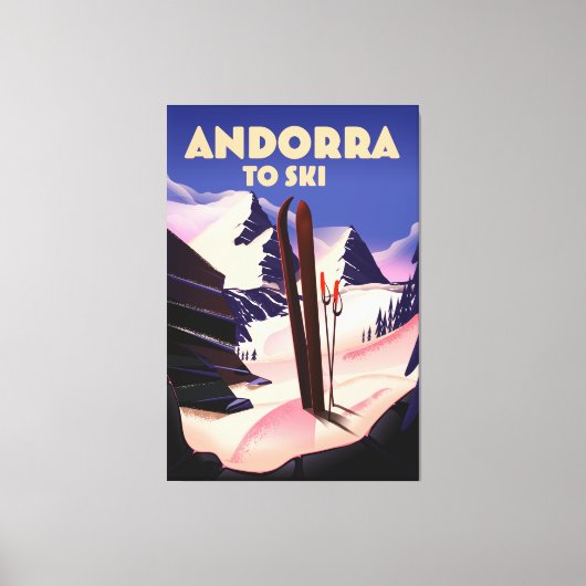 Andorra skiposter. canvas afdruk (Voorkant)