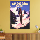 Andorra skiposter. canvas afdruk (Insitu (Woonkamer))