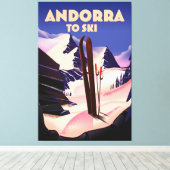 Andorra skiposter. canvas afdruk (Insitu (Houten vloer))