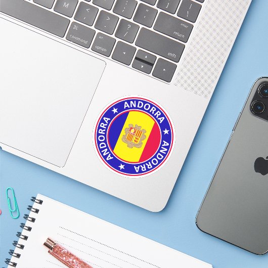Andorra Sticker (Laptop met iPhone)