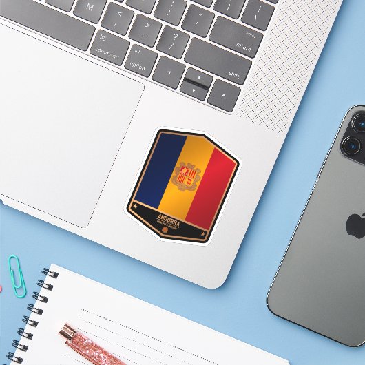 Andorra Sticker (Laptop met iPhone)