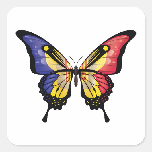 Andorra Swallowtail Vlinder Vlag Sticker (Voorkant)