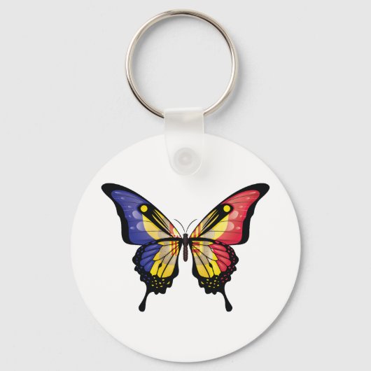Andorra Swallowtail Vlinder Vlag Sticker Sleutelhanger (Voorkant)