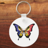 Andorra Swallowtail Vlinder Vlag Sticker Sleutelhanger (Voorkant)