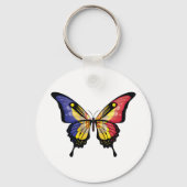 Andorra Swallowtail Vlinder Vlag Sticker Sleutelhanger (Achterkant)