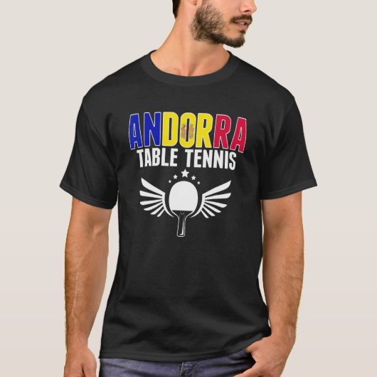Andorra Table Tennis Andorran Ping Pong Suppor T-shirt (Voorkant)
