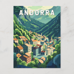 Andorra Travel Art Vintage Briefkaart