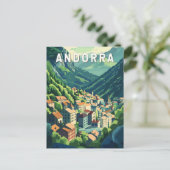 Andorra Travel Art Vintage Briefkaart (Staand voorkant)