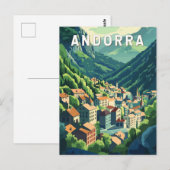 Andorra Travel Art Vintage Briefkaart (Voorkant / Achterkant)