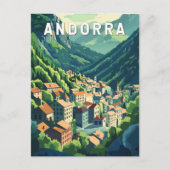 Andorra Travel Art Vintage Briefkaart (Voorkant)