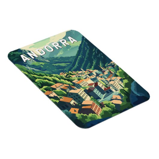 Andorra Travel Art Vintage Magneet (Rechterzijde)