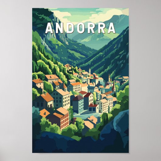 Andorra Travel Art Vintage Poster (Voorkant)
