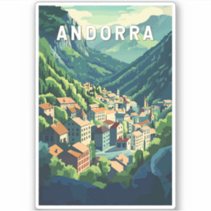 Andorra Travel Art Vintage Sticker