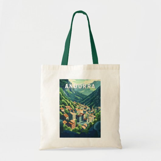 Andorra Travel Art Vintage Tote Bag (Voorkant)