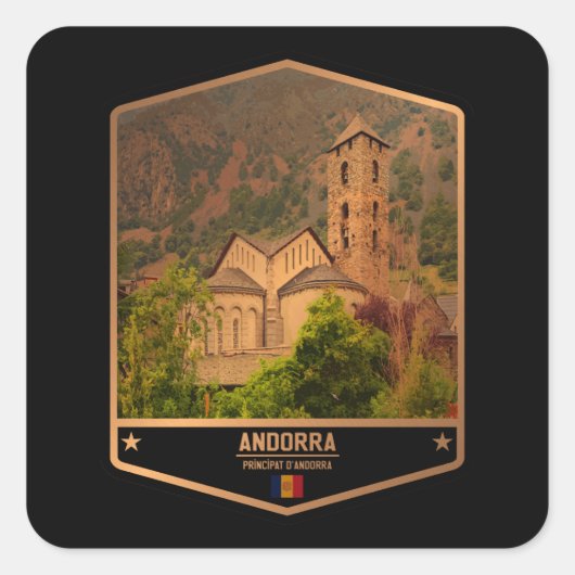 Andorra Vierkante Sticker (Voorkant)